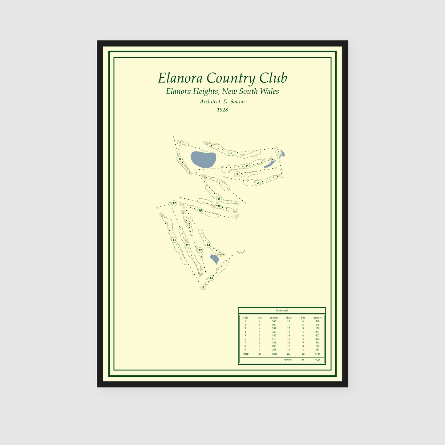 Elanora Country Club - Caddie Cream art print