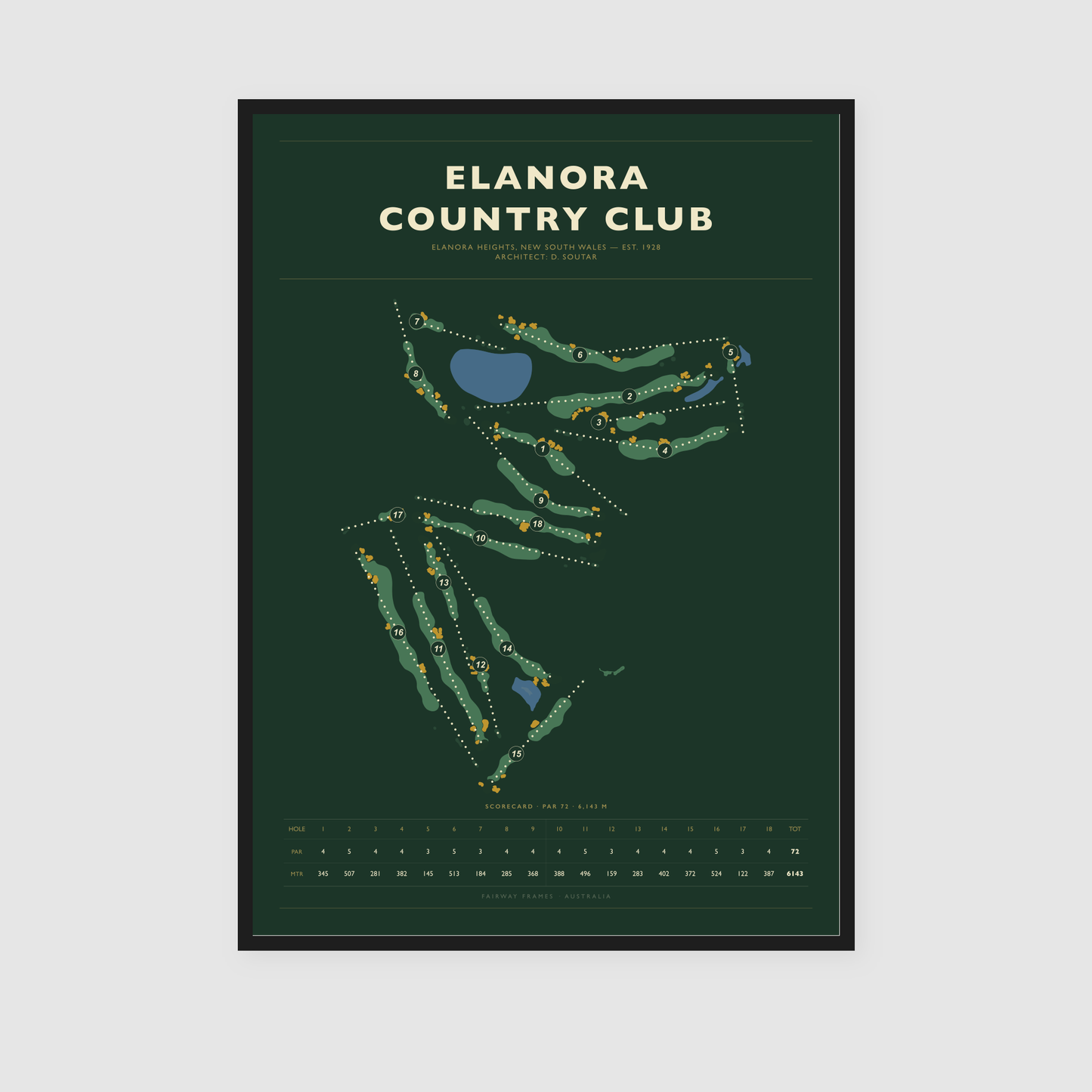 Elanora Country Club - Nightfall Green art print