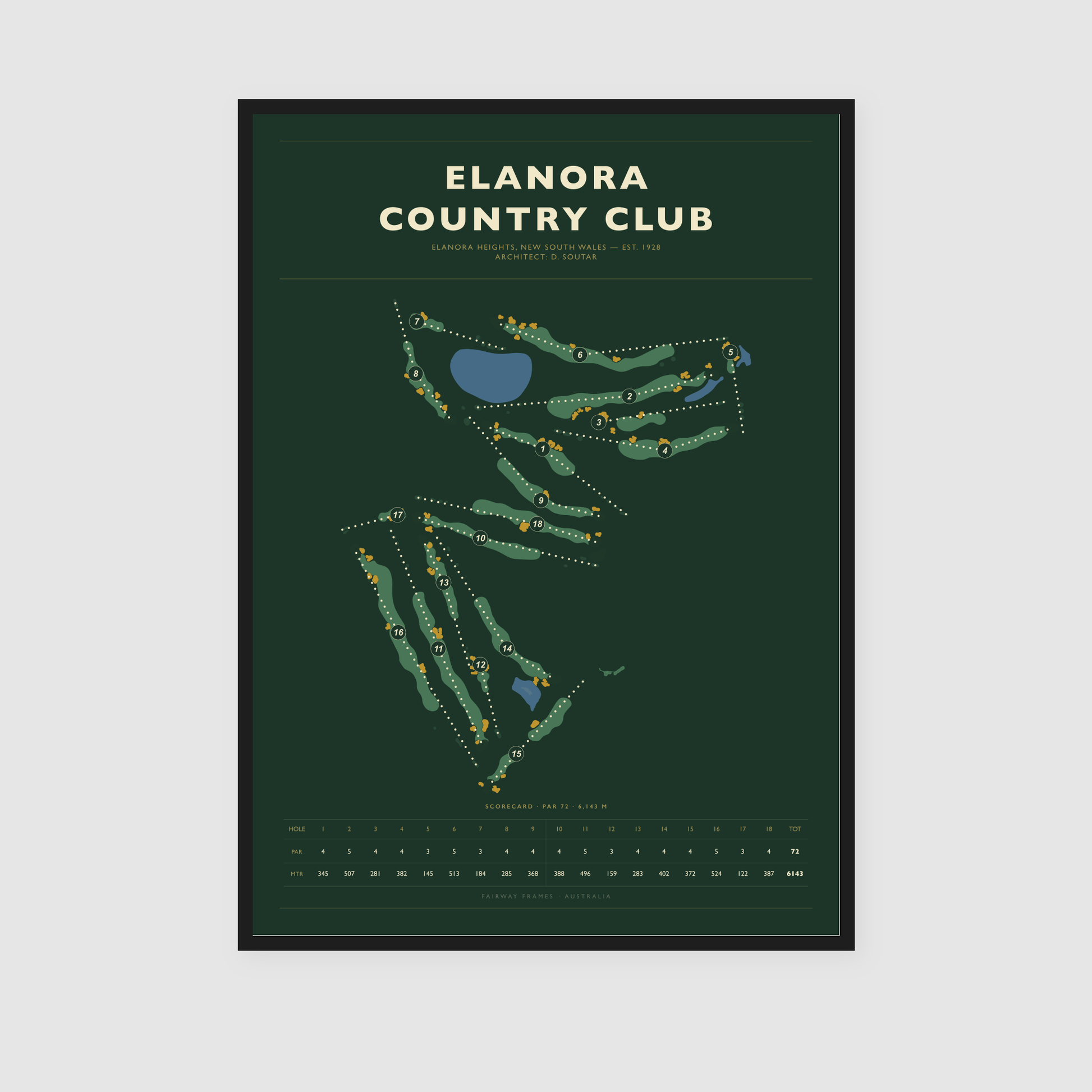 Elanora Country Club - Nightfall Green art print